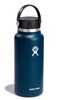 Hydro Flask Water Bottle Insulated Stainless Steel Wide Mouth Flex Lid Non Spill Leakproof and Refillable in 32 Oz Indigo Blue