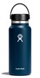 Hydro Flask Water Bottle Insulated Stainless Steel Wide Mouth Flex Lid Non Spill Leakproof and Refillable in 32 Oz Indigo Blue