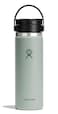 Hydro Flask Water Bottle Insulated Stainless Steel Wide Mouth Flex Sip Lid Non Spill Leakproof and Refillable in 20 Oz Agave