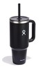 Hydro Flask Travel Tumbler with Handle Lid and Straw Insulated Stainless Steel in 40 Oz Black