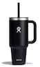 Hydro Flask Travel Tumbler with Handle Lid and Straw Insulated Stainless Steel in 40 Oz Black
