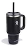 Hydro Flask Travel Tumbler with Handle Lid and Straw Insulated Stainless Steel in 32 Oz Black