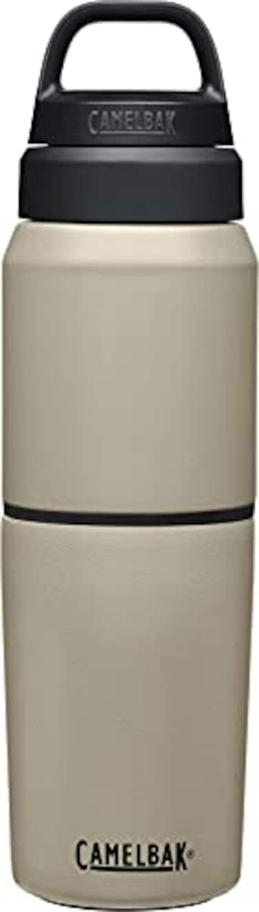 CamelBak Products MultiBev Water Bottle Travel Cup Vacuum Insulated Stainless Steel Dune 17oz bottle 12oz cup