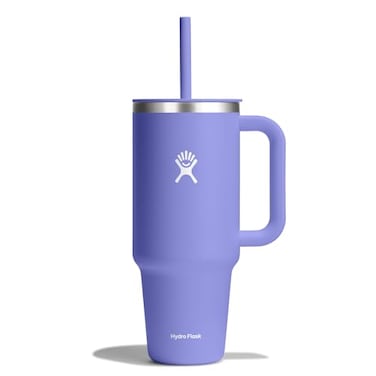 Hydro Flask 40 Oz Travel Tumbler with Handle Lid and Straw Insulated Stainless Steel in 40 Oz Lupine