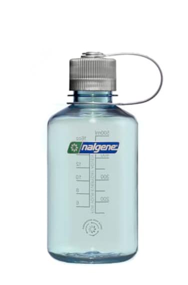 Nalgene 16 oz Narrow Mouth Water Bottle Slim Cup Holder Size BPAFree Durable Leak Proof Lightweight Travel Bottle Seafoam