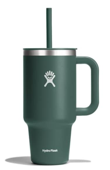 Hydro Flask 32 Oz Travel Tumbler with Handle Lid and Straw Insulated Stainless Steel in 32 Oz Fir