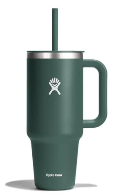 Hydro Flask 40 Oz Travel Tumbler with Handle Lid and Straw Insulated Stainless Steel in 40 Oz Fir