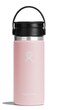Hydro Flask Water Bottle Insulated Stainless Steel Wide Mouth Flex Sip Non Spill Leakproof and Refillable in 16 Oz Trillium Pink
