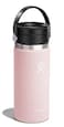 Hydro Flask Water Bottle Insulated Stainless Steel Wide Mouth Flex Sip Non Spill Leakproof and Refillable in 16 Oz Trillium Pink