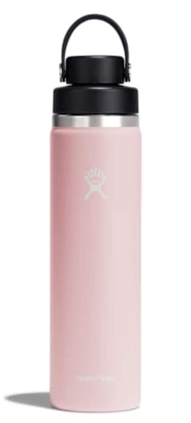 Hydro Flask Water Bottle Insulated Stainless Steel Wide Mouth Flex Chug Lid Non Spill Leakproof in 24 Oz Trillium Pink