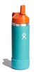 Hydro Flask Kids Water Bottle for School Stainless Steel and Insulated with Straw Cap 18 Oz in Seaspray Blue