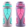 ZULU Torque 2 Pack 16oz Plastic Kids Water Bottle with Silicone Sleeve and LeakProof Locking Flip Lid Soft Touch Carry Loop for School Backpack Lunchbox BPAFree Dishwasher Safe Pink