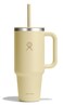 Hydro Flask Travel Tumbler with Handle Lid and Straw Insulated Stainless Steel in 40 Oz Starlight