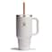 Hydro Flask Travel Tumbler with Handle Lid and Straw Insulated Stainless Steel in 32 Oz Seasalt