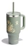 Hydro Flask 32 Oz Travel Tumbler with Handle Lid and Straw Insulated Stainless Steel in 32 Oz Botanical Bliss Green