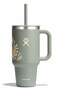 Hydro Flask 32 Oz Travel Tumbler with Handle Lid and Straw Insulated Stainless Steel in 32 Oz Botanical Bliss Green