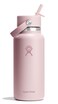 Hydro Flask Water Bottle Insulated Stainless Steel Wide Straw Lid Non Spill Leakproof in 32 Oz Trillium Pink