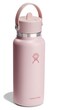 Hydro Flask Water Bottle Insulated Stainless Steel Wide Straw Lid Non Spill Leakproof in 32 Oz Trillium Pink