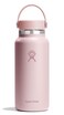 Hydro Flask Water Bottle Insulated Stainless Steel Wide Mouth Flex Lid Non Spill Leakproof and Refillable in 32 Oz Trillium Pink