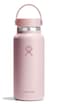 Hydro Flask Water Bottle Insulated Stainless Steel Wide Mouth Flex Lid Non Spill Leakproof and Refillable in 32 Oz Trillium Pink