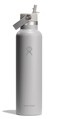 Hydro Flask Water Bottle Insulated Stainless Steel Straw Lid Non Spill Leakproof 24 Oz Birch Gray