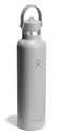 Hydro Flask Water Bottle Insulated Stainless Steel Straw Lid Non Spill Leakproof 24 Oz Birch Gray