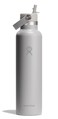 Hydro Flask Water Bottle Insulated Stainless Steel Straw Lid Non Spill Leakproof 24 Oz Birch Gray
