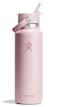 Hydro Flask Water Bottle Insulated Stainless Steel Wide Straw Lid Non Spill Leakproof in 40 Oz Agave Green