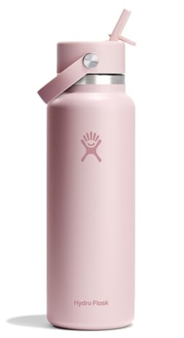 Hydro Flask Water Bottle Insulated Stainless Steel Wide Straw Lid Non Spill Leakproof in 40 Oz Agave Green
