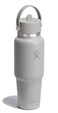 Hydro Flask Travel Water Bottle Insulated Stainless Steel Wide Straw Lid Non Spill Leakproof in 32 Oz Birch Gray