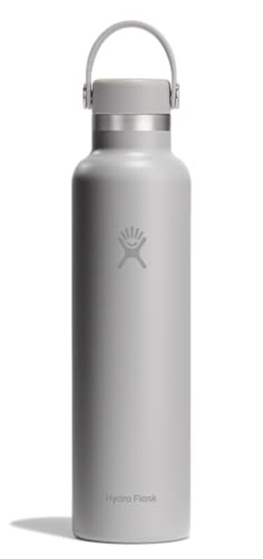 Hydro Flask Water Bottle Insulated Stainless Steel Non Spill Leakproof in 24 Oz Birch Gray