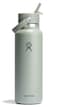 Hydro Flask Water Bottle Insulated Stainless Steel Wide Mouth Flex Straw Lid Non Spill Leakproof and Refillable in 40 Oz Tonal Agave