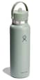 Hydro Flask Water Bottle Insulated Stainless Steel Wide Mouth Flex Straw Lid Non Spill Leakproof and Refillable in 40 Oz Tonal Agave