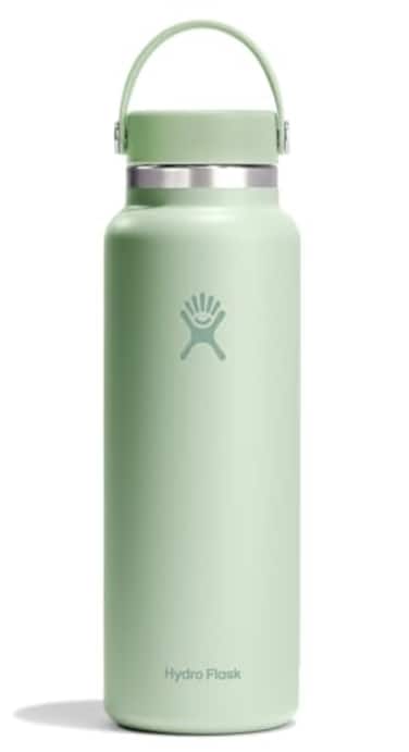 Hydro Flask Water Bottle Insulated Stainless Steel Wide Mouth Flex Lid Non Spill Leakproof and Refillable in 40 Oz