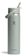 Hydro Flask Water Bottle Insulated Stainless Steel Wide Mouth Flex Straw Lid Non Spill Leakproof and Refillable in 24 Oz Tonal Agave