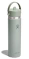 Hydro Flask Water Bottle Insulated Stainless Steel Wide Mouth Flex Straw Lid Non Spill Leakproof and Refillable in 24 Oz Tonal Agave