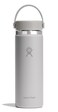 Hydro Flask Water Bottle Insulated Stainless Steel Wide Mouth Flex Lid Non Spill Leakproof and Refillable in 20 Oz Birch Gray