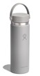 Hydro Flask Water Bottle Insulated Stainless Steel Wide Mouth Flex Lid Non Spill Leakproof and Refillable in 20 Oz Birch Gray