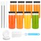 Zukro 16 oz Wide Mouth Glass Juice Bottles with Lids 2 Straws 8 Pack Leak Proof Clear Reusable Drinking Jar For Juicing Smoothie Water Bubble Tea Dishwasher Safe BPAFree