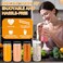 Zukro 16 oz Wide Mouth Glass Juice Bottles with Lids 2 Straws 8 Pack Leak Proof Clear Reusable Drinking Jar For Juicing Smoothie Water Bubble Tea Dishwasher Safe BPAFree