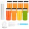 Zukro 16 oz Wide Mouth Glass Juice Bottles with Lids 2 Straws 8 Pack Leak Proof Clear Reusable Drinking Jar For Juicing Smoothie Water Bubble Tea Dishwasher Safe BPAFree