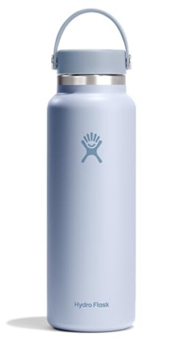 Hydro Flask Water Bottle Insulated Stainless Steel Wide Mouth Flex Lid Non Spill Leakproof and Refillable in 40 Oz