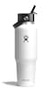Hydro Flask Travel Water Bottle Insulated Stainless Steel Wide Straw Lid Non Spill Leakproof in 40 Oz White