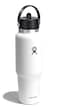Hydro Flask Travel Water Bottle Insulated Stainless Steel Wide Straw Lid Non Spill Leakproof in 40 Oz White