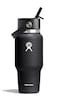 Hydro Flask Travel Water Bottle Insulated Stainless Steel Wide Straw Lid Non Spill Leakproof in 24 Oz Black