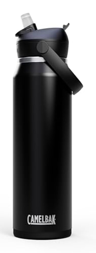 CamelBak Thrive Flip Straw Insulated Stainless Steel Water Bottle Cold Retention Design for Everyday Hydration and Active Use 32oz Black