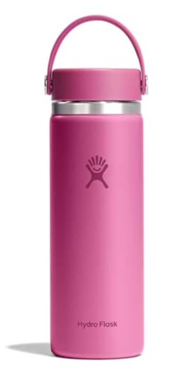 Hydro Flask Water Bottle Insulated Stainless Steel Wide Mouth Flex Lid Non Spill Leakproof and Refillable in 20 Oz Reef Pink