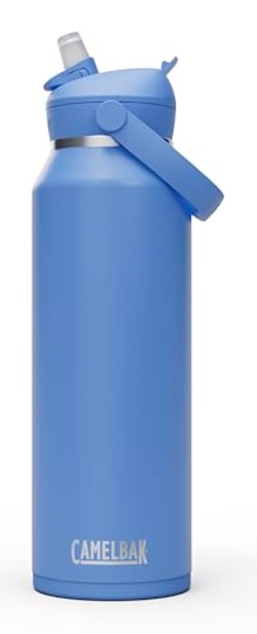 CamelBak Thrive Flip Straw Insulated Stainless Steel Water Bottle Cold Retention Design for Everyday Hydration and Active Use 40oz Sky Blue