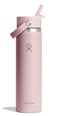 Hydro Flask Water Bottle Insulated Stainless Steel Wide Straw Lid Non Spill Leakproof in 24 Oz Trillium Pink
