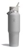 Hydro Flask Travel Water Bottle Insulated Stainless Steel Wide Straw Lid Non Spill Leakproof in 40 Oz Birch Gray